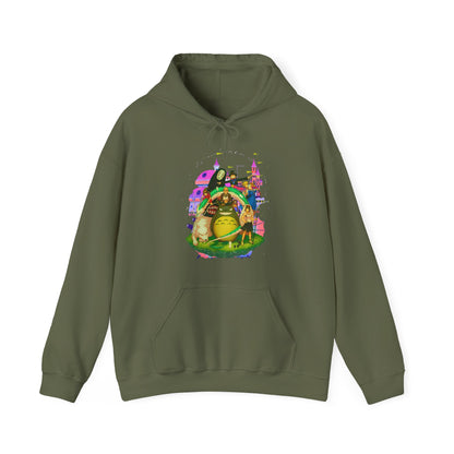 Hayao Miyazaki Characters Hoodie – 100% Cotton Studio Ghibli Anime Pullover