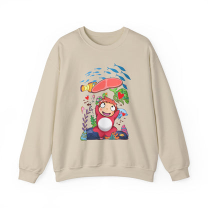 Ponyo Jam Sweatshirt – 100% Cotton Studio Ghibli Pullover for Anime Fans