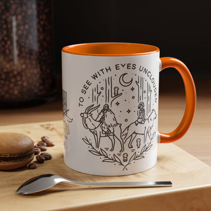 Princess Mononoke Art Accent Mug – Studio Ghibli Coffee Cup with Colored Handle – 11oz & 15oz Ceramic Anime Gift