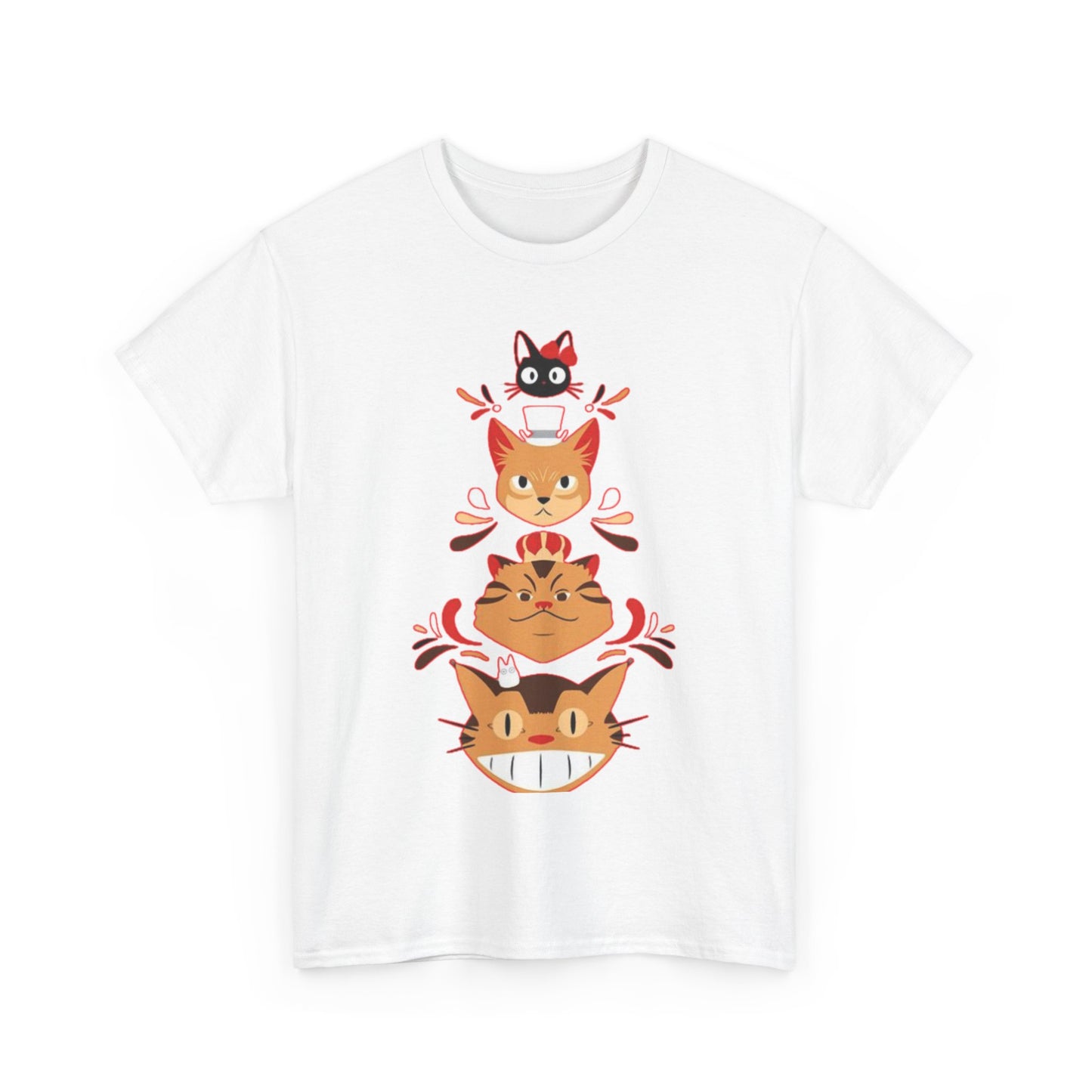 Ghibli Cats T-Shirt – 100% Cotton Anime Cat Lover Tee