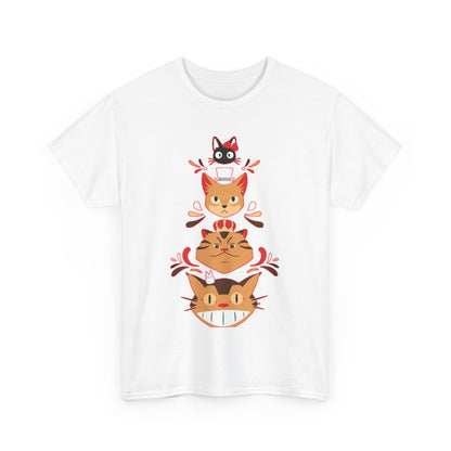 Ghibli Cats T-Shirt – 100% Cotton Anime Cat Lover Tee