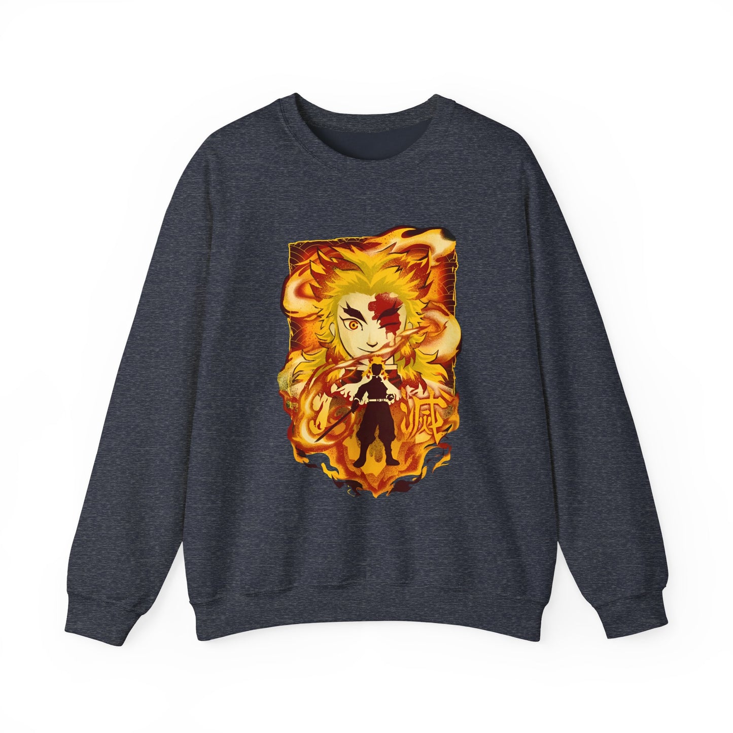 Kyojuro Rengoku Demon Slayer Sweatshirt – 100% Cotton Anime Pullover for Flame Hashira Fans