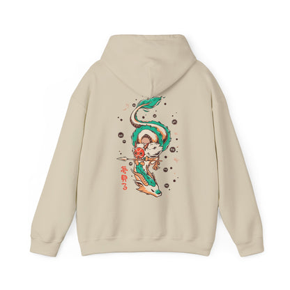 Haku and Princess Mononoke Back Print Hoodie – 100% Cotton Studio Ghibli Anime Sweatshirt