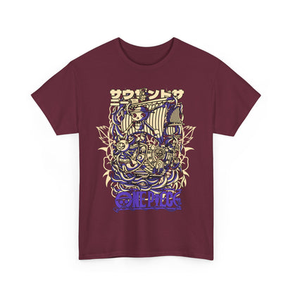 One Piece Ship T-Shirt – 100% Cotton Anime Tee Featuring Going Merry & Thousand Sunny