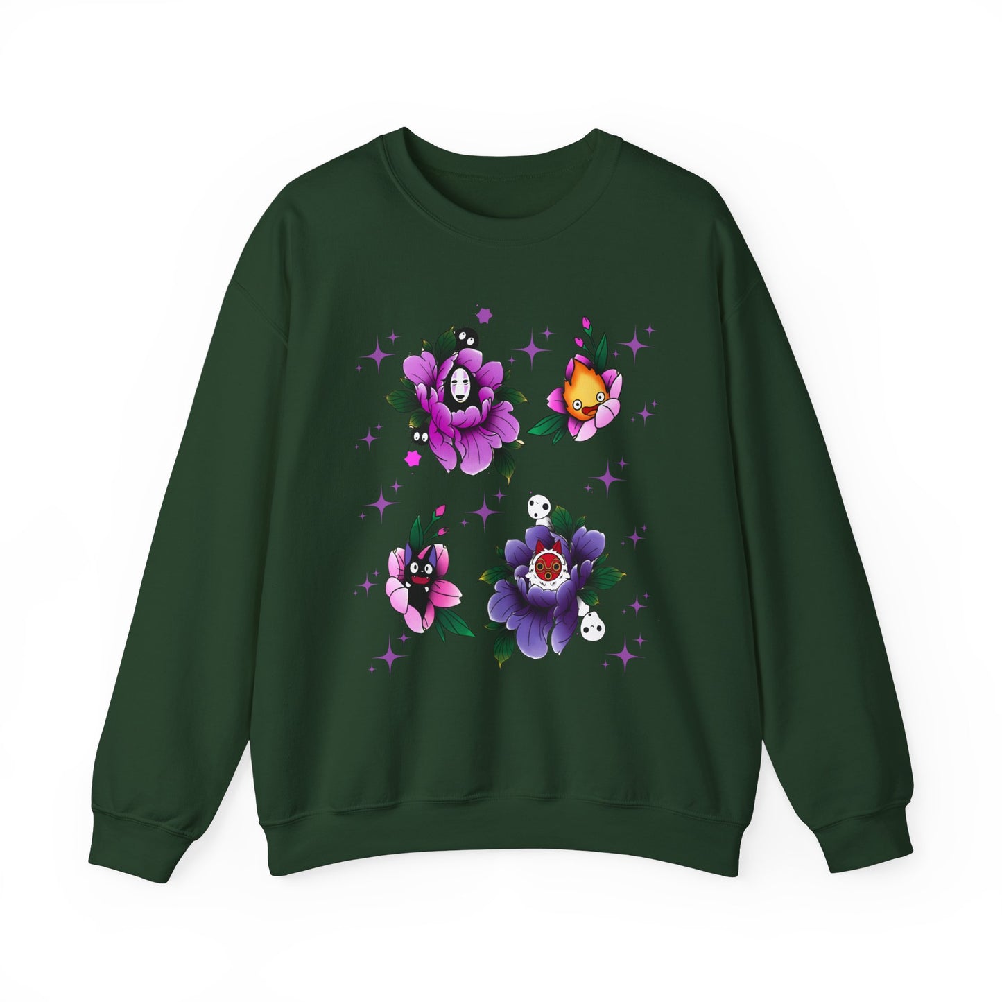Flowers Studio Ghibli Sweatshirt – 100% Cotton Floral Anime Pullover for Ghibli Fans