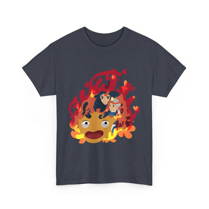 Calcifer Collage T-Shirt 100% Cotton | Howl’s Moving Castle Ghibli Tee