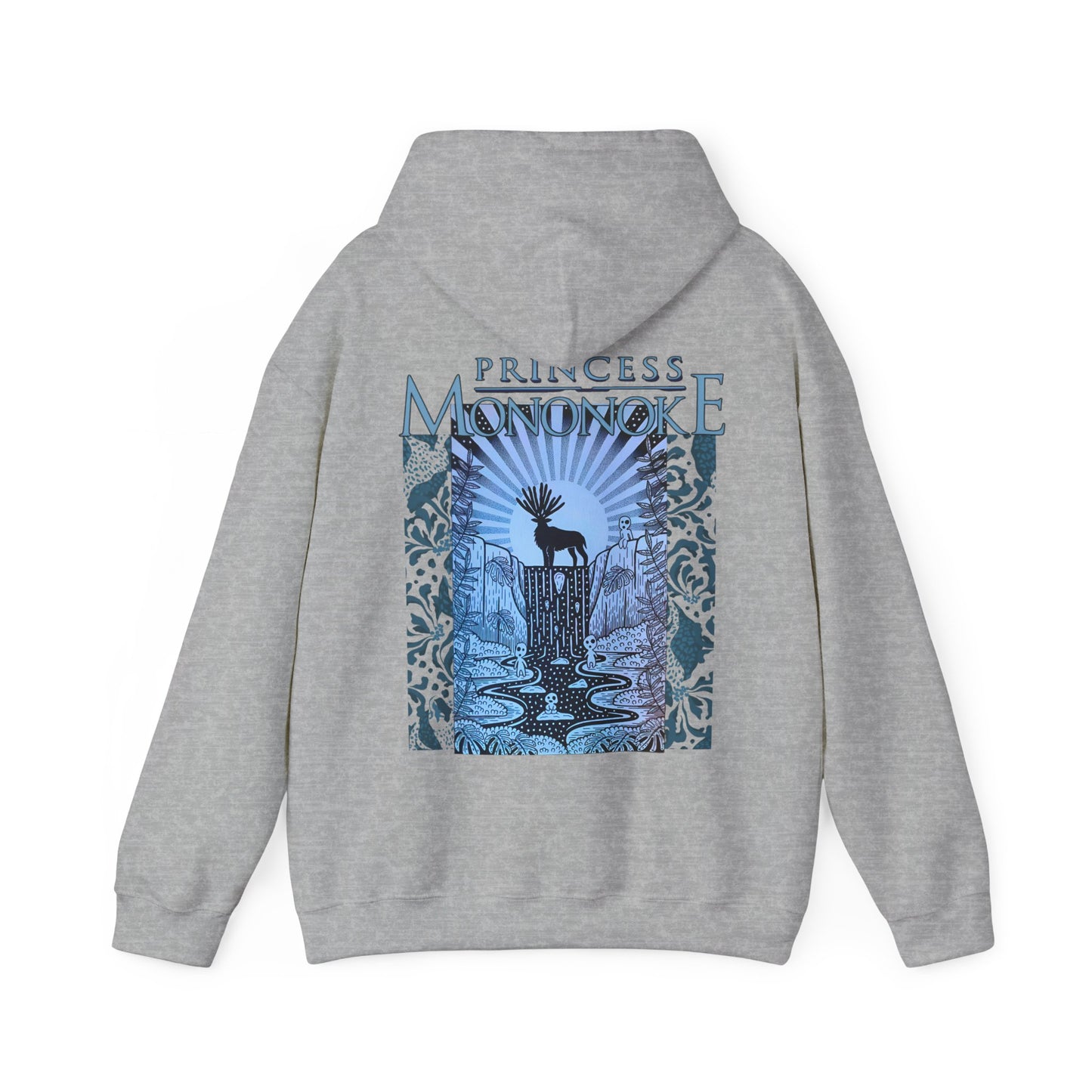 Mononoke Princess Forest Spirit Back Print Hoodie – 100% Cotton Studio Ghibli Anime Sweatshirt