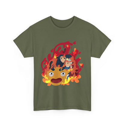 Calcifer Collage T-Shirt 100% Cotton | Howl’s Moving Castle Ghibli Tee