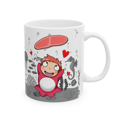 Ponyo Ham Mug – Cute Studio Ghibli Coffee Cup – 11oz & 15oz Anime Drinkware Gift