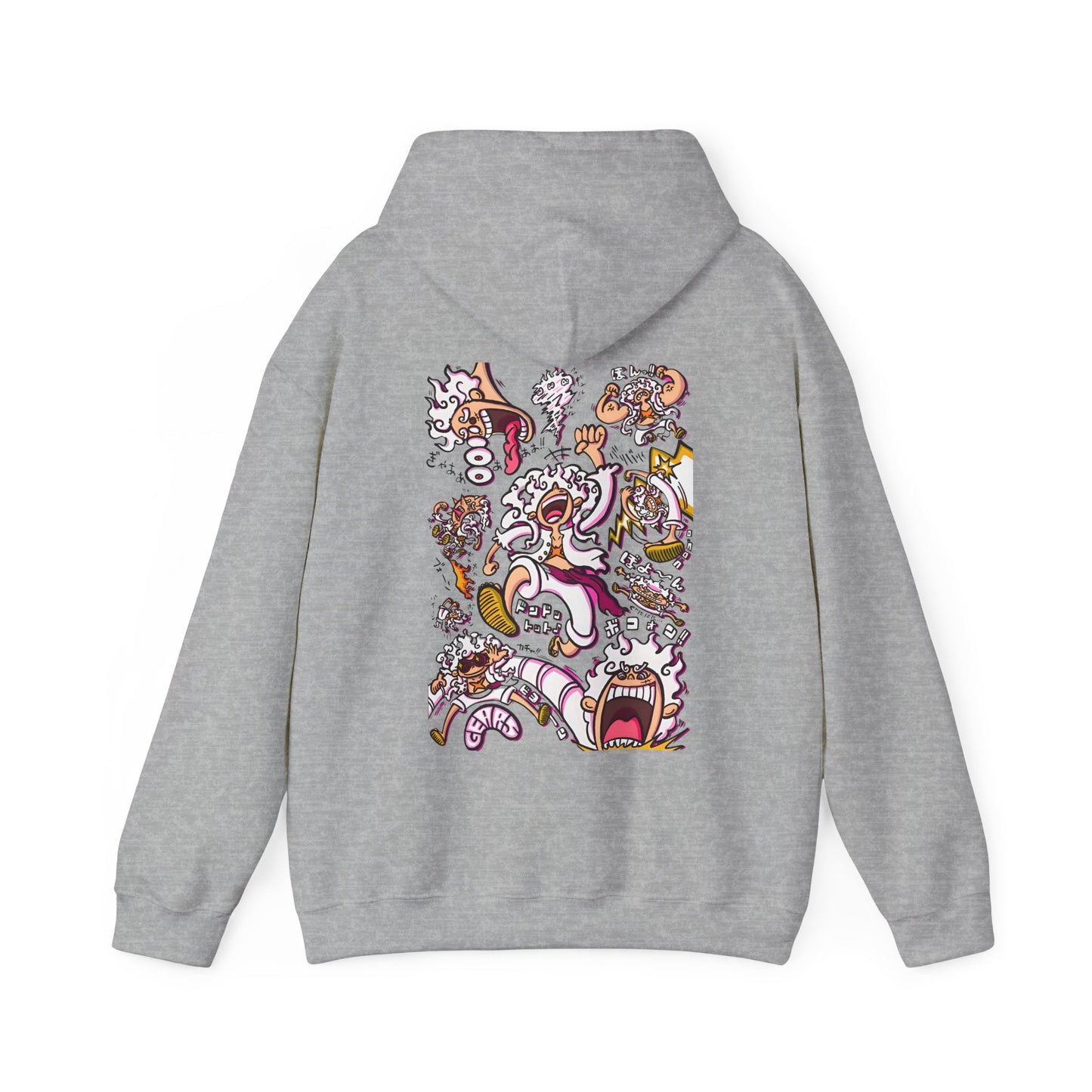 Funny Luffy One Piece Back Print Hoodie – 100% Cotton Anime Hoodie with Goofy Straw Hat Design