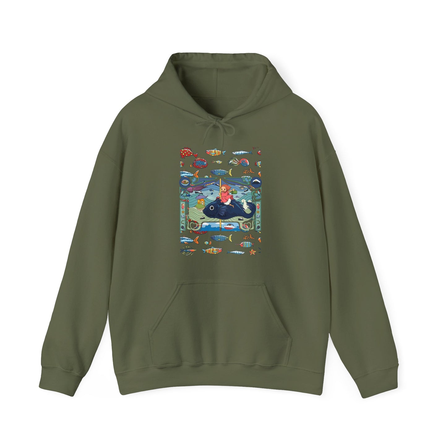 Ponyo Sea Love Hoodie – 100% Cotton Studio Ghibli Hoodie for Anime and Ocean Fans