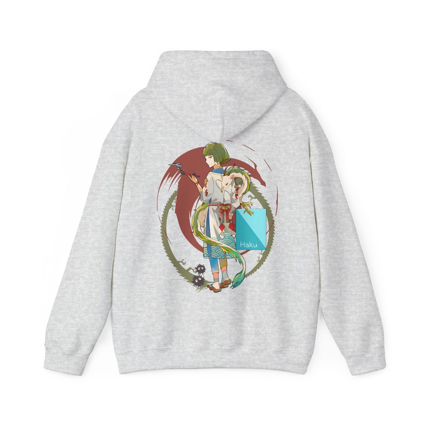 Haku Spirited Away Back Print Hoodie – 100% Cotton Studio Ghibli Hoodie for Anime and Fantasy Lovers