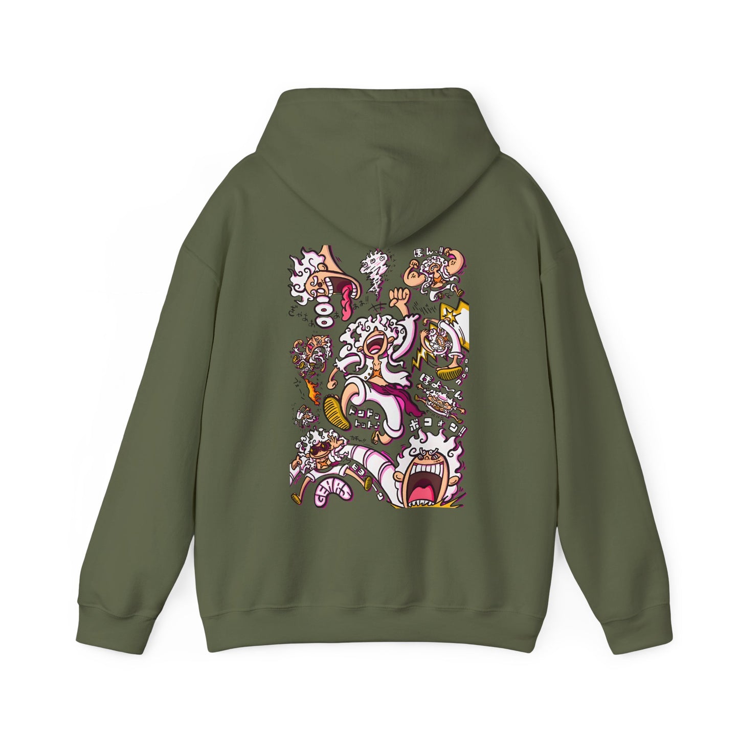Funny Luffy One Piece Back Print Hoodie – 100% Cotton Anime Hoodie with Goofy Straw Hat Design