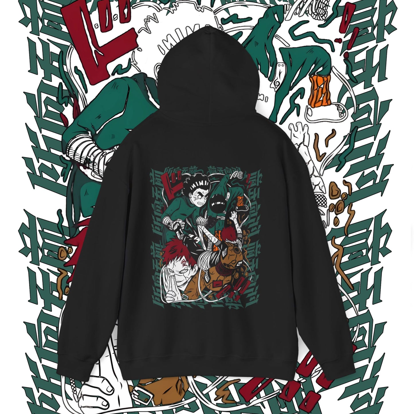 Rock Lee Naruto Back Print Hoodie – 100% Cotton Anime Streetwear