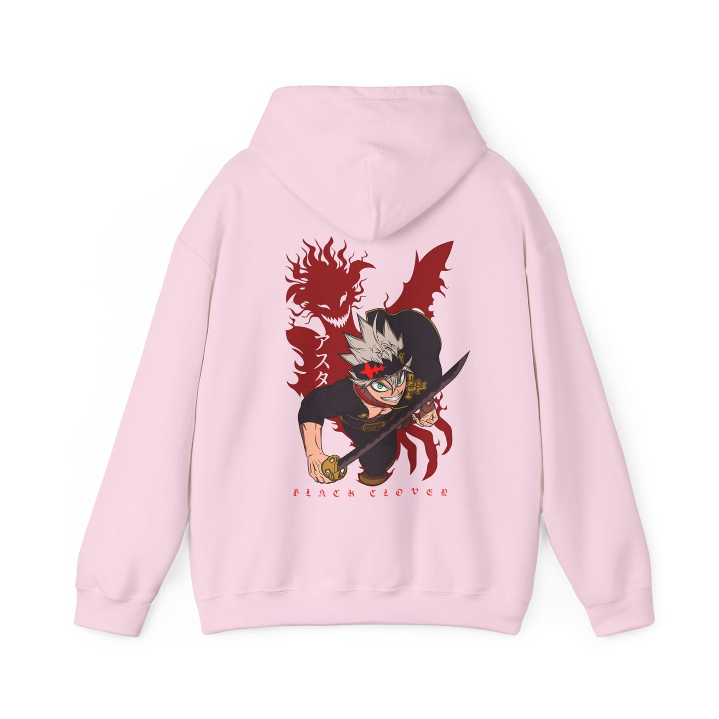 Asta Black Clover Back Print Hoodie – 100% Cotton Anime Pullover for Shonen Fans