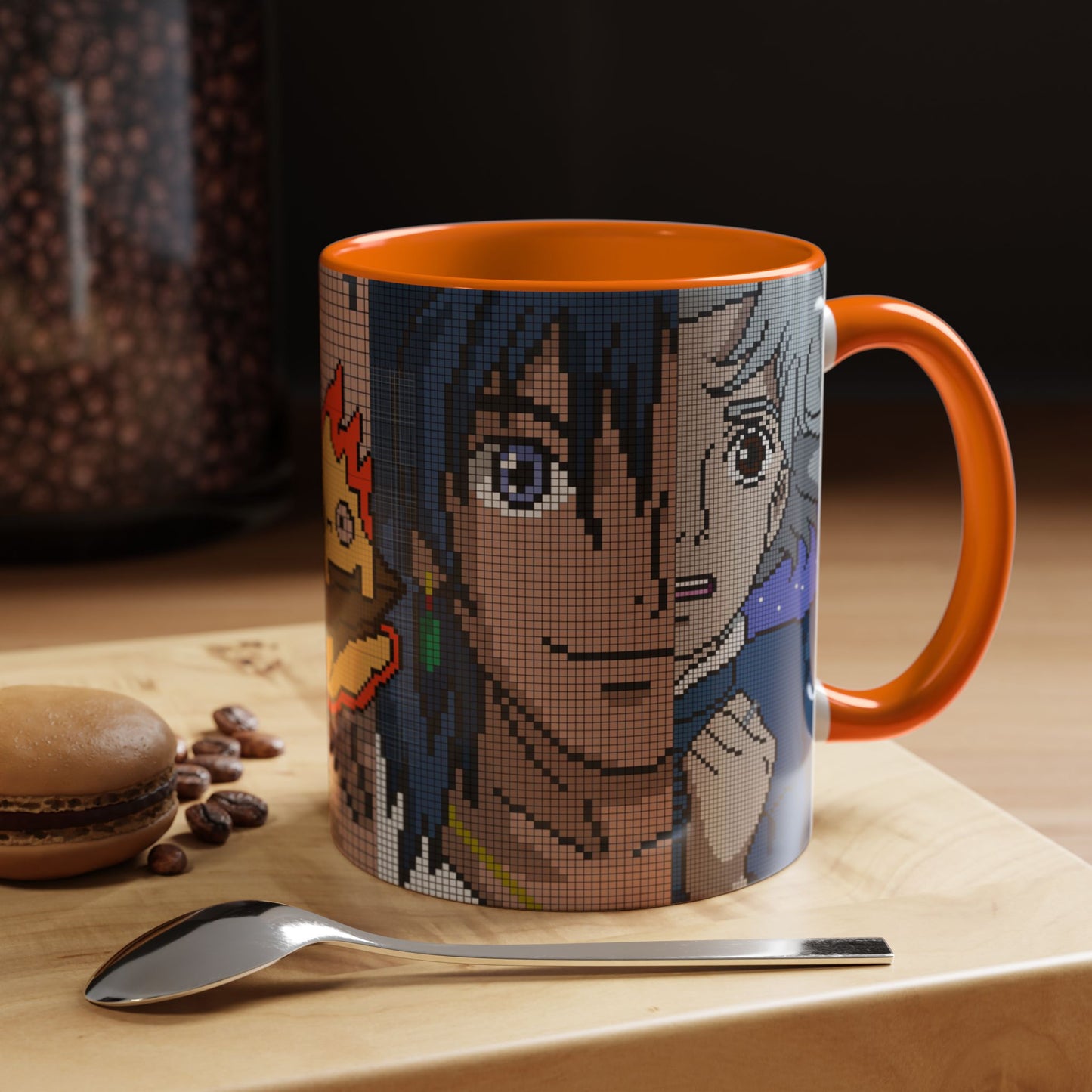 Howl's Moving Castle Pixel Accent Mug – Retro Anime Color Handle Cup 11oz & 15oz – Studio Ghibli Coffee Gift