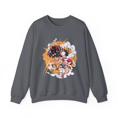 Power Luffy Sweatshirt – 100% Cotton One Piece Anime Pullover for Fans