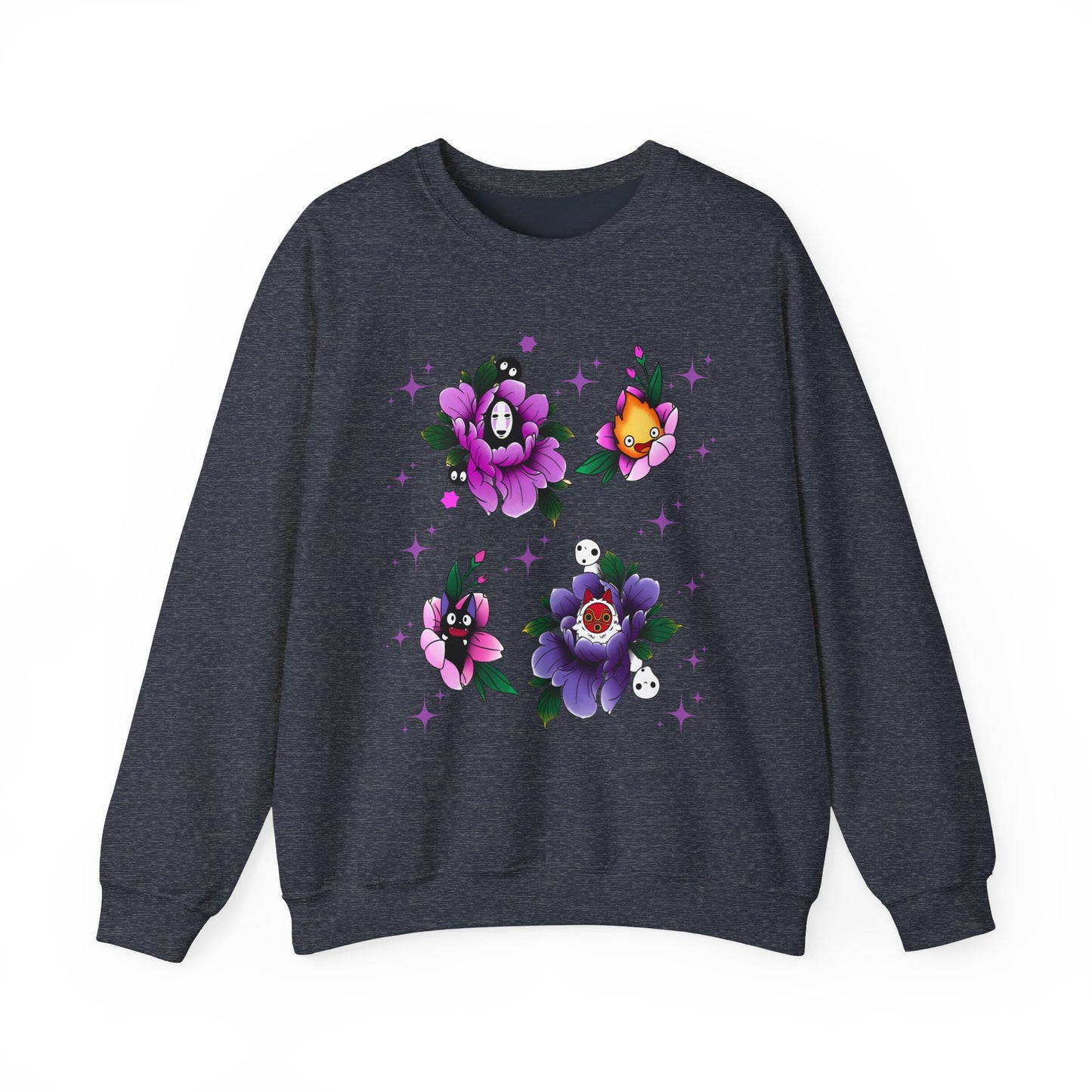 Flowers Studio Ghibli Sweatshirt – 100% Cotton Floral Anime Pullover for Ghibli Fans