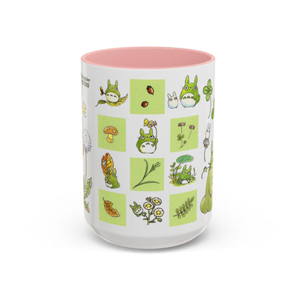 Totoro Green Accent Mug – Studio Ghibli Color Handle Coffee Cup – 11oz & 15oz Ceramic Gift for Anime Fans