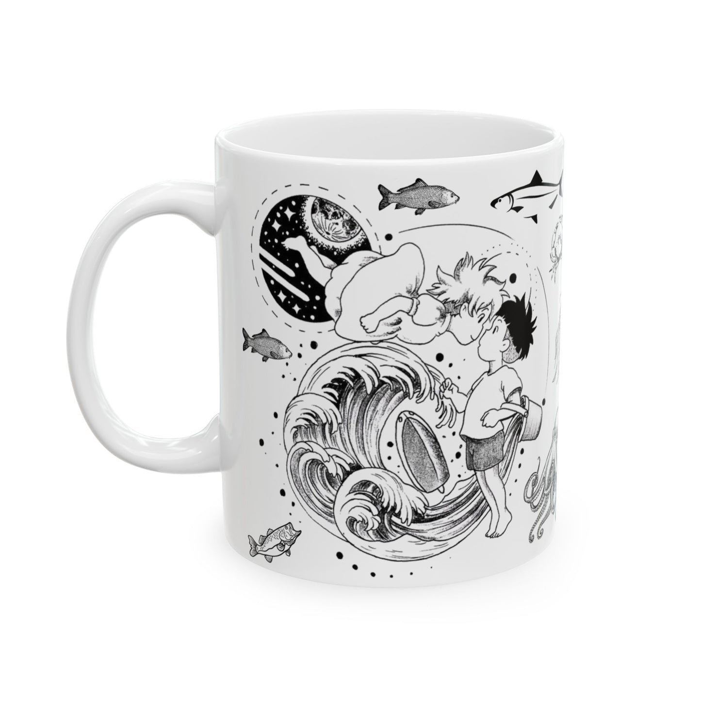 Ponyo World Sea Mug – Studio Ghibli Ocean Fantasy Cup 11oz & 15oz – Cute Anime Coffee Gift for Fans