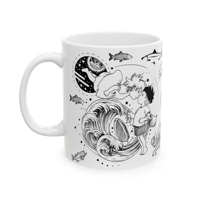 Ponyo World Sea Mug – Studio Ghibli Ocean Fantasy Cup 11oz & 15oz – Cute Anime Coffee Gift for Fans