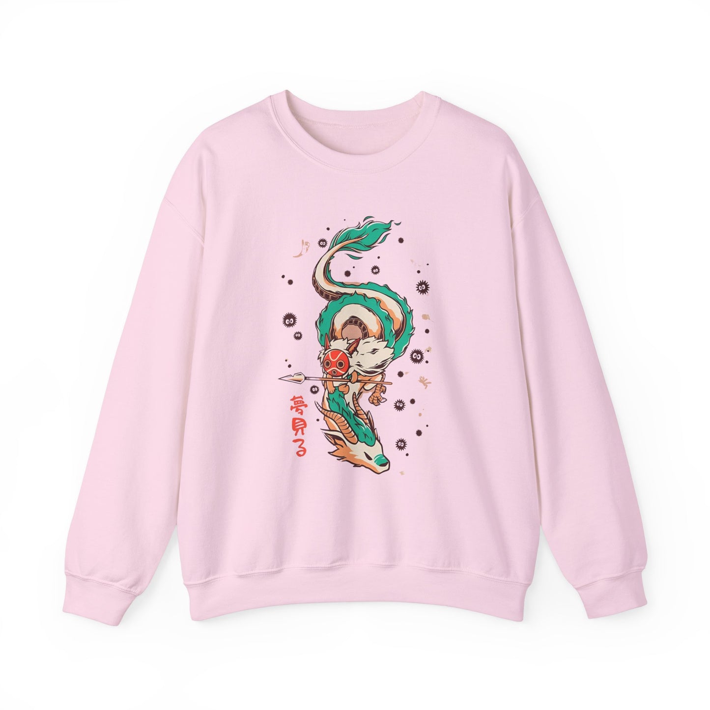 Haku and Princess Mononoke Sweatshirt – 100% Cotton Studio Ghibli Pullover for Anime Fans