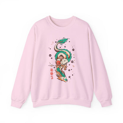 Haku and Princess Mononoke Sweatshirt – 100% Cotton Studio Ghibli Pullover for Anime Fans