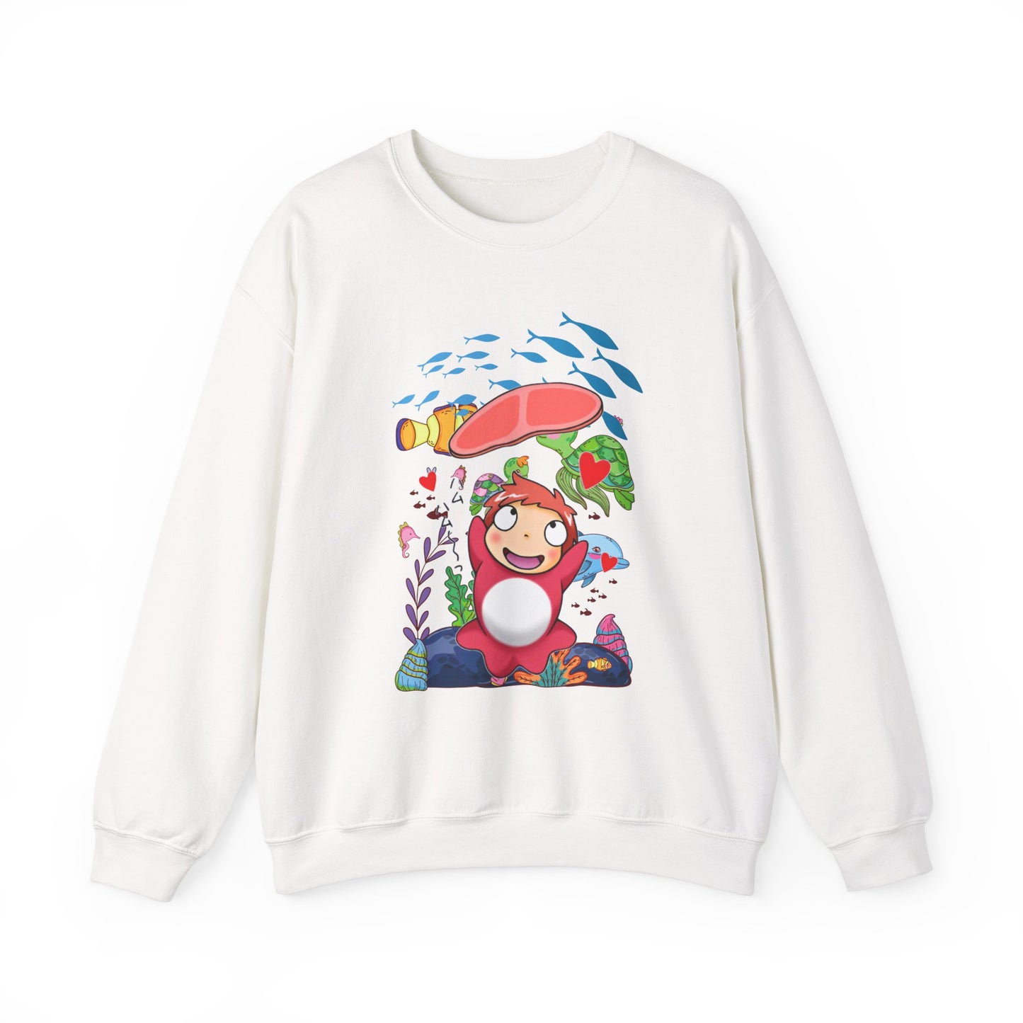 Ponyo Jam Sweatshirt – 100% Cotton Studio Ghibli Pullover for Anime Fans