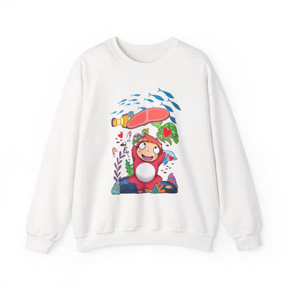 Ponyo Jam Sweatshirt – 100% Cotton Studio Ghibli Pullover for Anime Fans