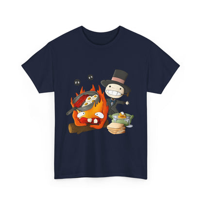 Calcifer Breakfast Shirt – Ghibli Cotton Tee for Anime Fans