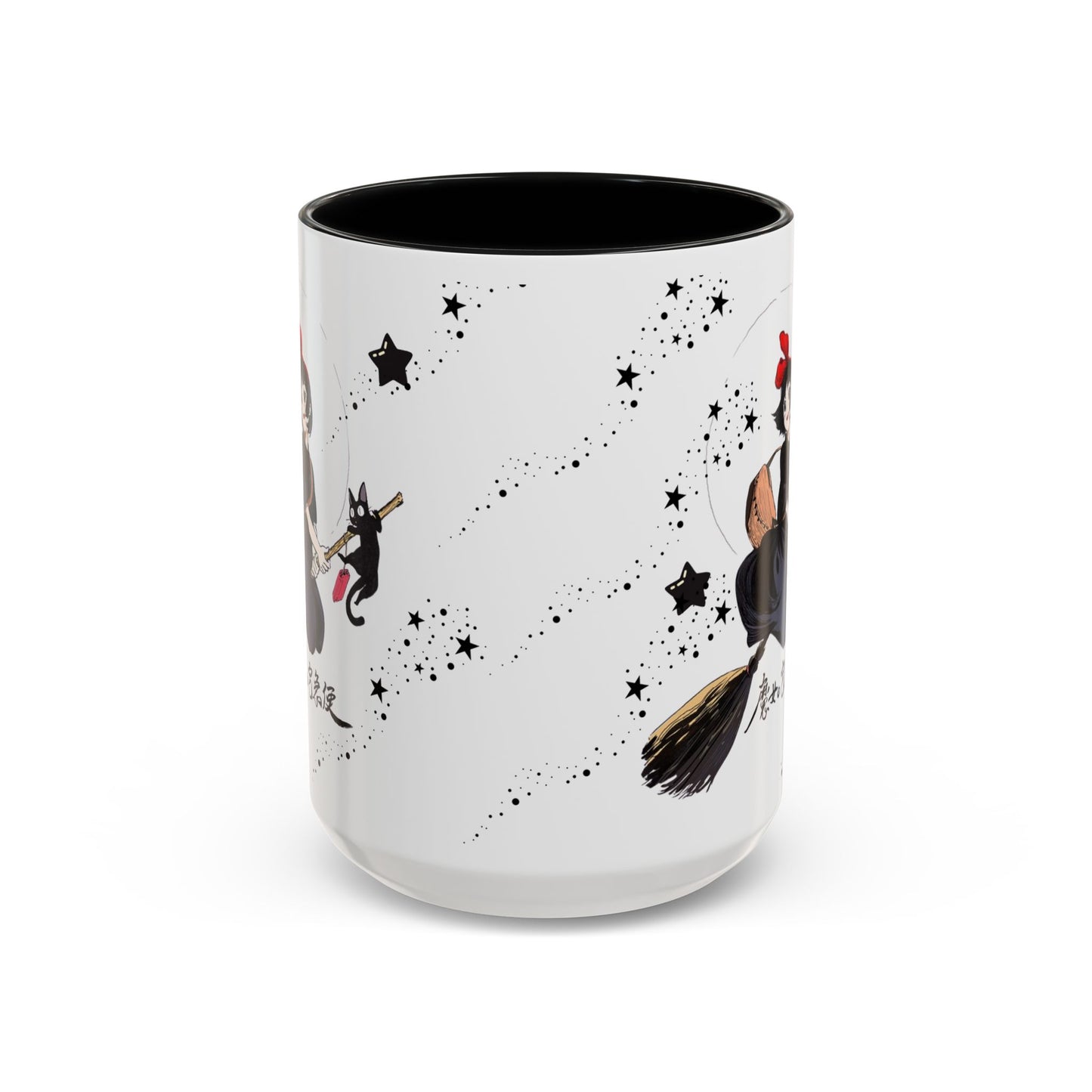Kiki’s Delivery Service Accent Mug – 11oz & 15oz Ceramic Cup with Colored Handle – Studio Ghibli Anime Gift