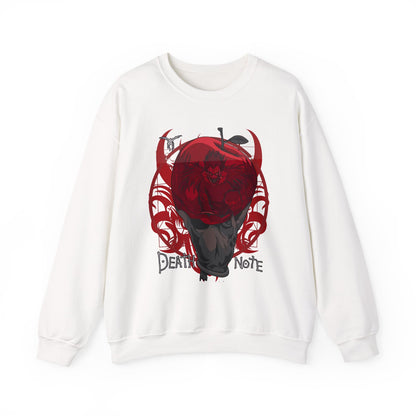 Death Note Apple Sweatshirt – 100% Cotton Anime Pullover Featuring Ryuk’s Red Apple