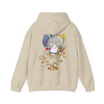 My Neighbor Totoro with Flowers Back Print Hoodie – 100% Cotton Studio Ghibli Floral Hoodie