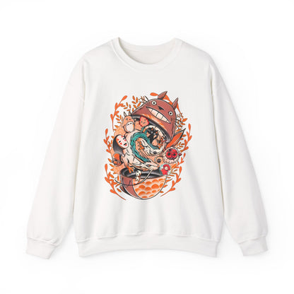 Totoro Matryoshka Ghibli Sweatshirt – Cozy 100% Cotton Anime Pullover for Studio Ghibli Fans