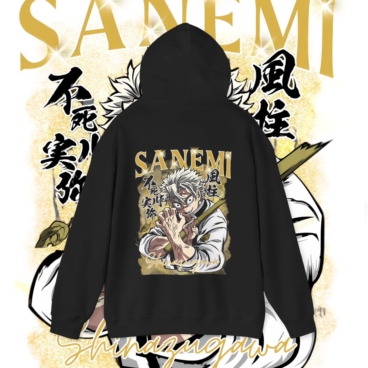 Sanemi Shinazugawa Hashira Back Print Hoodie – 100% Cotton Anime Streetwear