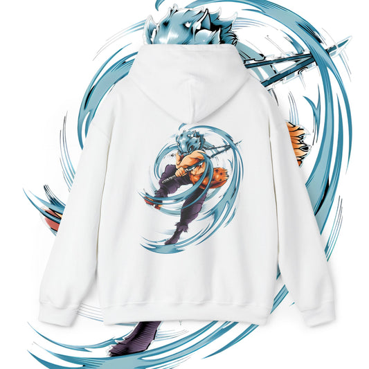 Inosuke Boar Sword Fury Back Print Hoodie | Demon Slayer | 100% Cotton Anime Hoodie