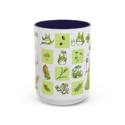 Totoro Green Accent Mug – Studio Ghibli Color Handle Coffee Cup – 11oz & 15oz Ceramic Gift for Anime Fans