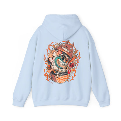 Totoro Matryoshka Back Print Hoodie – 100% Cotton Studio Ghibli Sweatshirt for Anime Fans
