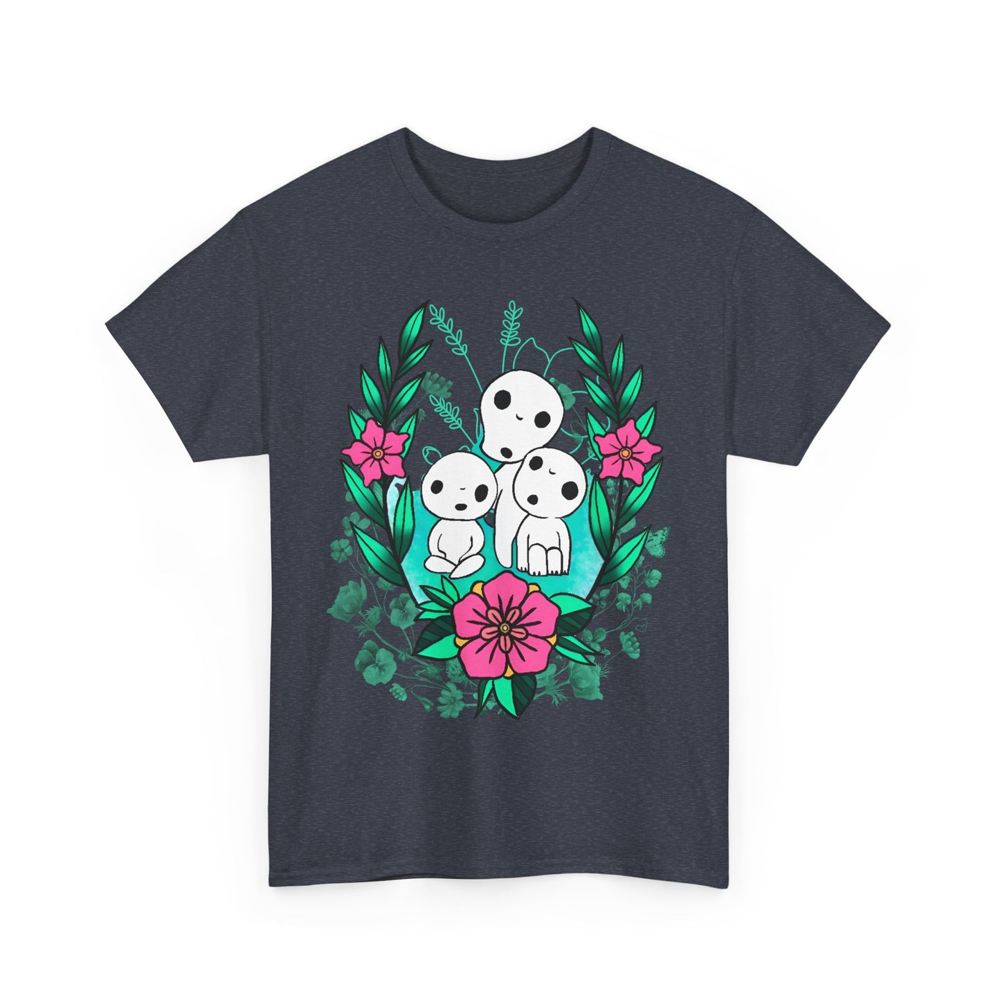 Kodama Flowers Art T-Shirt | 100% Cotton Studio Ghibli Anime Tee