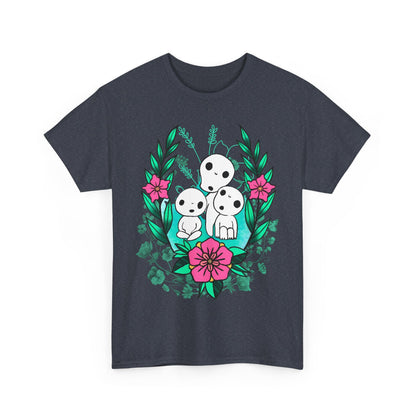 Kodama Flowers Art T-Shirt | 100% Cotton Studio Ghibli Anime Tee