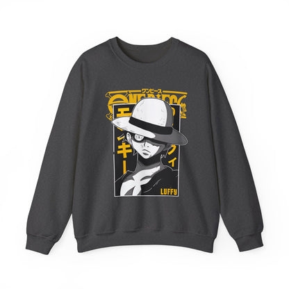 Luffy One Piece Sweatshirt – 100% Cotton Anime Pullover for Straw Hat Fans