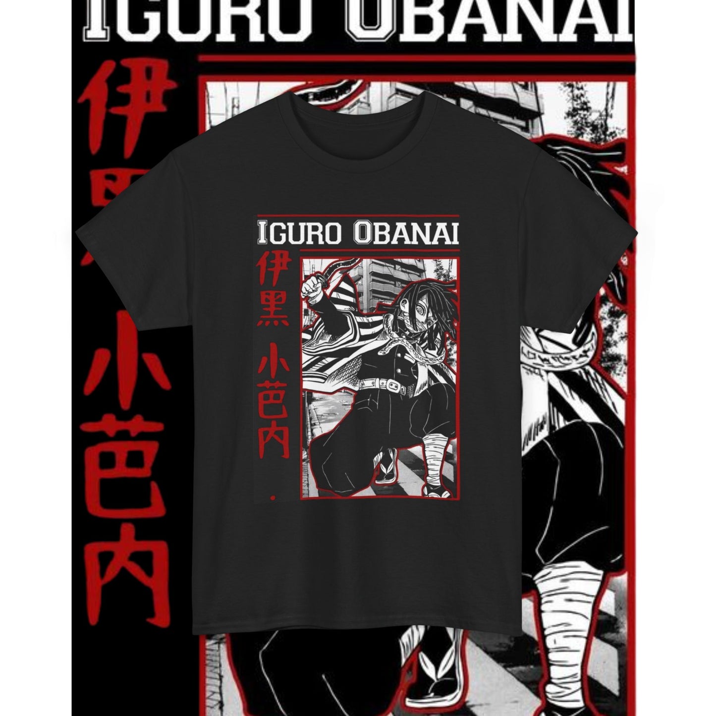 Iguro Obanai T-Shirt | Demon Slayer Serpent Hashira | 100% Cotton Anime Tee