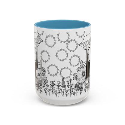 No Face Flowers Accent Mug – Studio Ghibli Inspired Coffee Cup – 11oz & 15oz Ceramic Anime Gift