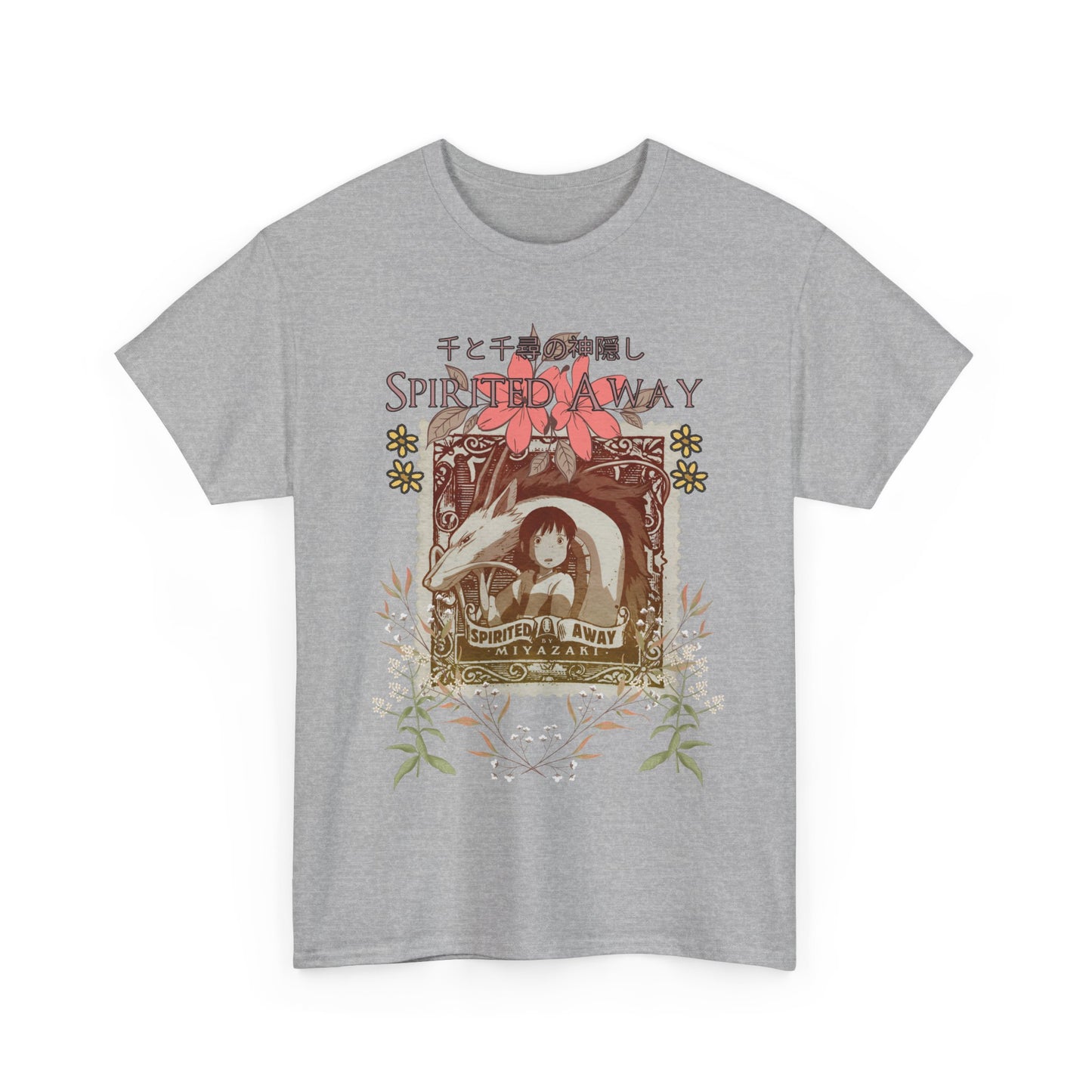 Spirited Away Philately T-Shirt – 100% Cotton Anime Stamp-Inspired Tee for Studio Ghibli Fans