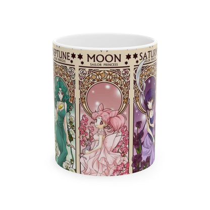Sailor Moon Outer Guardians Mug – Uranus, Neptune, Pluto, Saturn Ceramic Cup 11oz & 15oz – Anime Magical Girl Gift