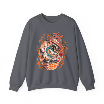 Totoro Matryoshka Ghibli Sweatshirt – Cozy 100% Cotton Anime Pullover for Studio Ghibli Fans