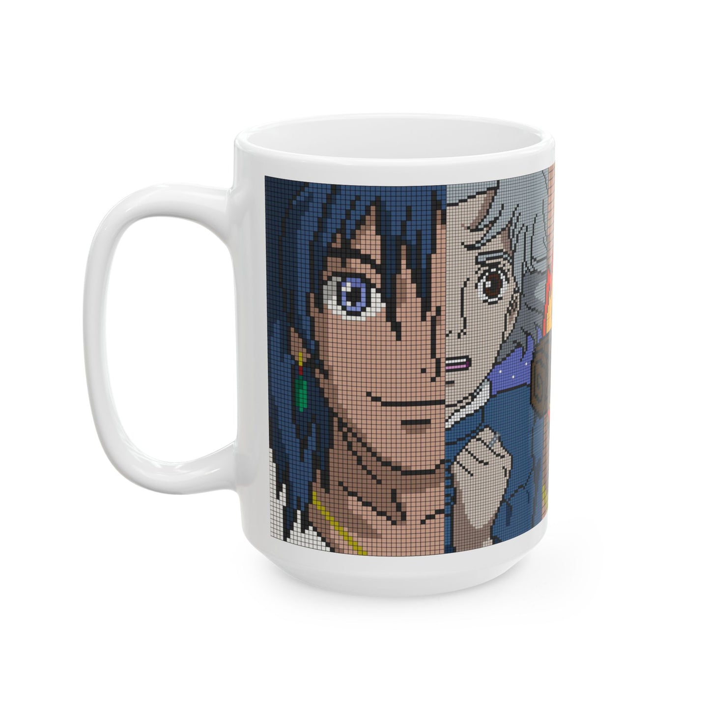 Howl's Moving Castle Pixel Art Mug – Studio Ghibli Coffee Cup 11oz & 15oz – Retro Anime Gift for Fans