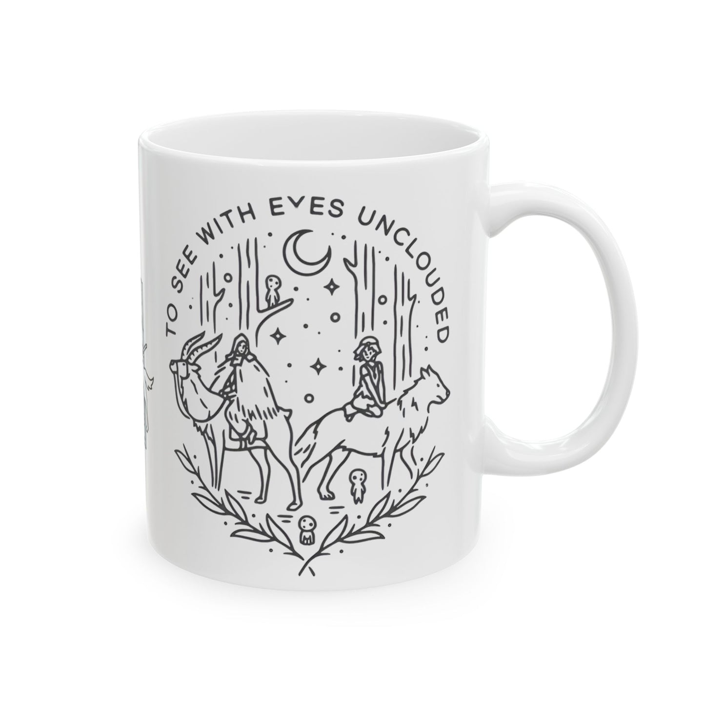 Princess Mononoke Art Mug – Studio Ghibli Ceramic Coffee Cup – 11oz & 15oz Anime Gift for Ghibli Fans