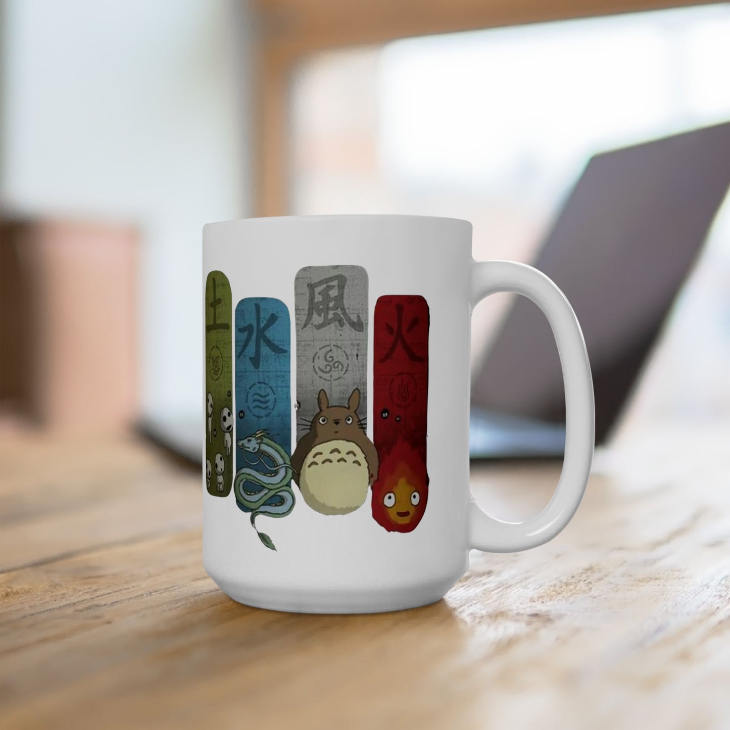 Studio Ghibli Figures Mug – 11oz & 15oz Anime Ceramic Cup – Ghibli Character Coffee Mug Gift for Fans