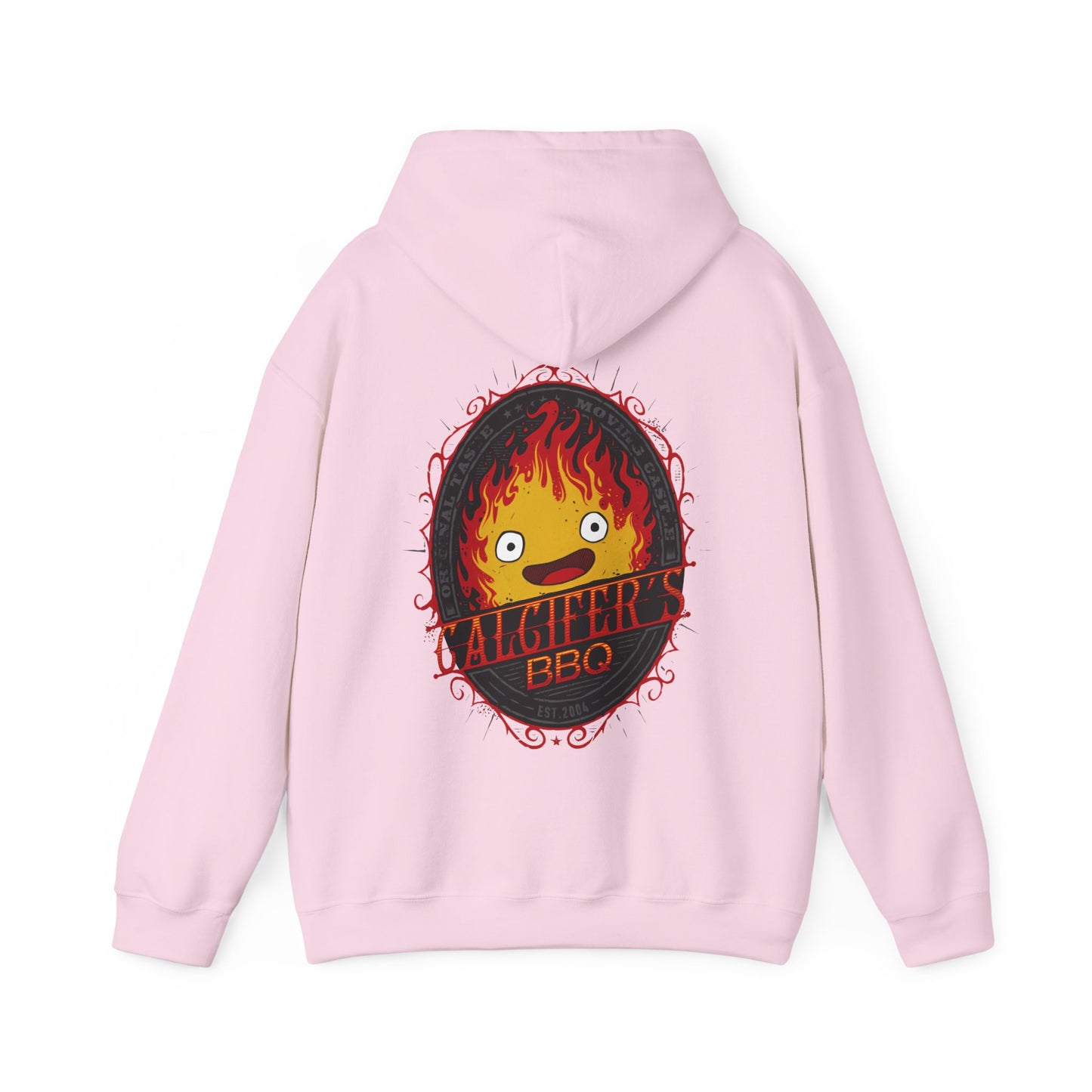 Calcifer BBQ Demon Flame Back Print Hoodie – 100% Cotton Studio Ghibli Fire Demon Hoodie